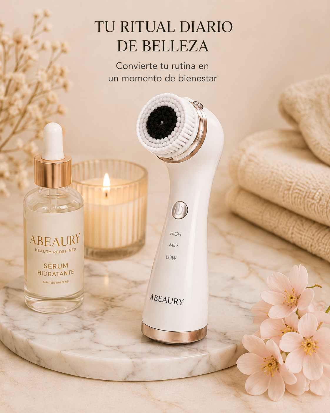 Cepillo Limpiador Facial Eléctrico — Limpieza Profunda y Exfoliación con 3 Cabezales