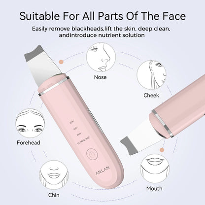 Ultrasonic Skin Scrubber Facial Pore Cleansing Spatula Microcurrent Facial Lifting Ultrasonic Peeling Beauty Skincare Tool