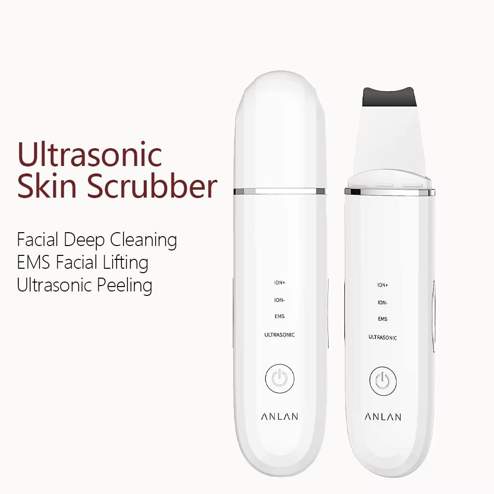 Ultrasonic Skin Scrubber Facial Pore Cleansing Spatula Microcurrent Facial Lifting Ultrasonic Peeling Beauty Skincare Tool