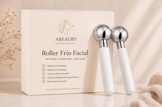 Rodillo de Enfriamiento Facial — Bolas Frías de Acero Inoxidable Antiojeras