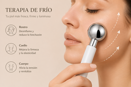 Rodillo de Enfriamiento Facial — Bolas Frías de Acero Inoxidable Antiojeras
