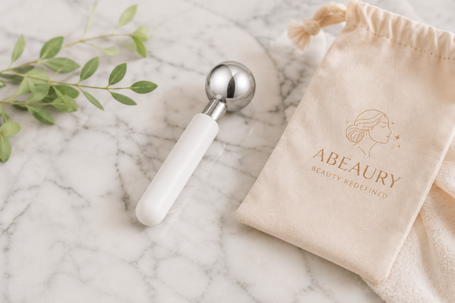 Rodillo de Enfriamiento Facial — Bolas Frías de Acero Inoxidable Antiojeras