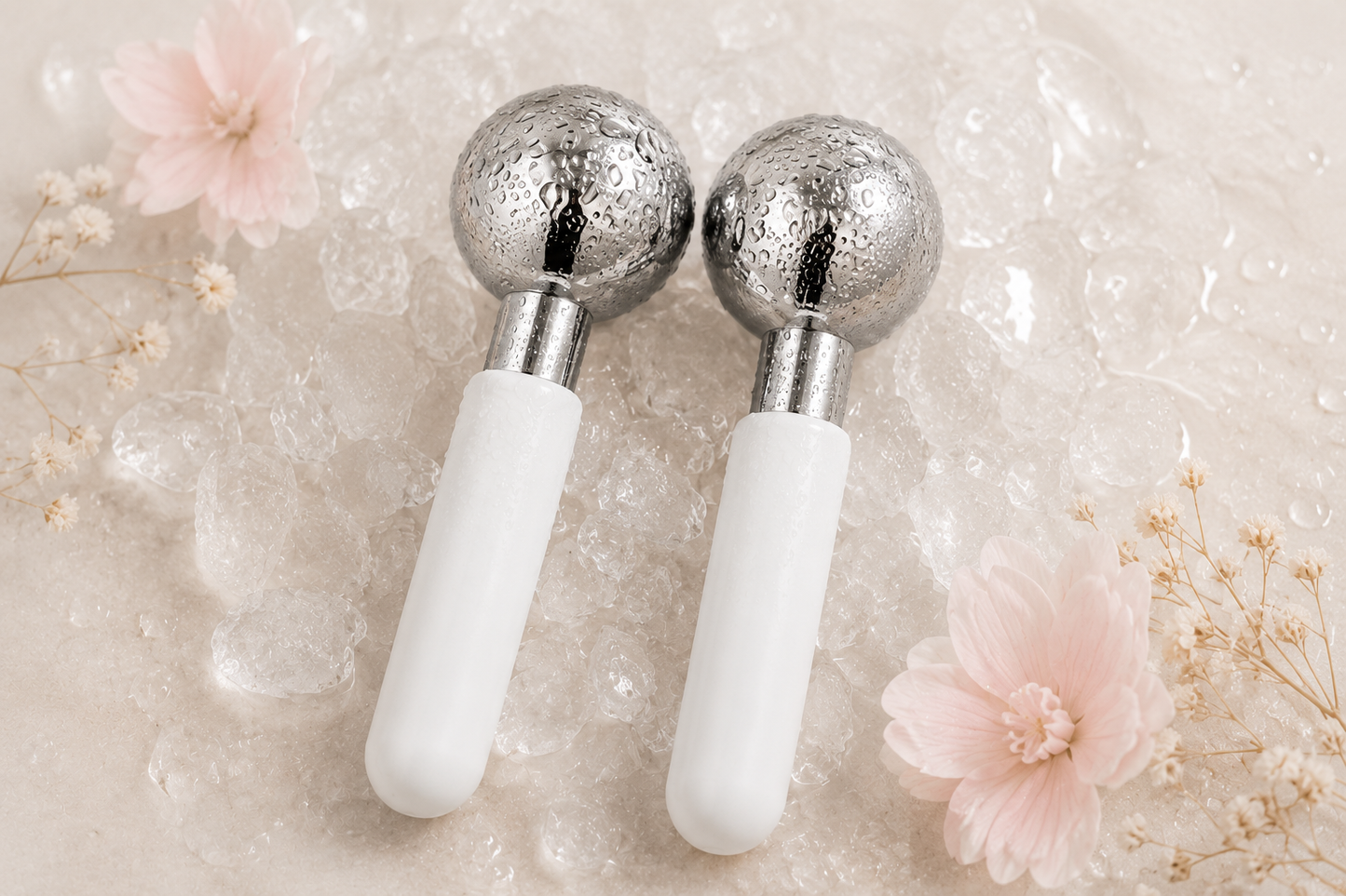 Rodillo de Enfriamiento Facial — Bolas Frías de Acero Inoxidable Antiojeras