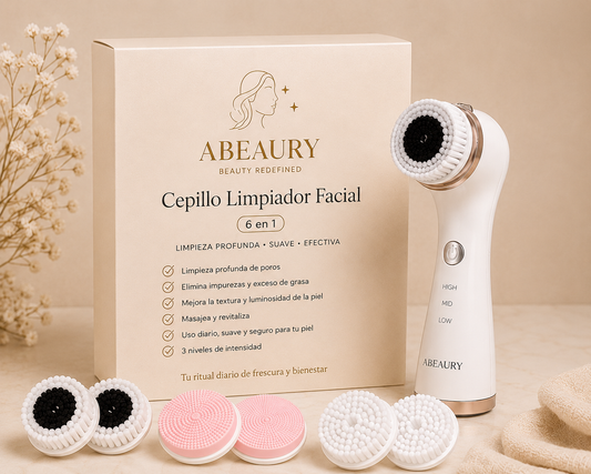 Cepillo Limpiador Facial Eléctrico — Limpieza Profunda y Exfoliación con 3 Cabezales
