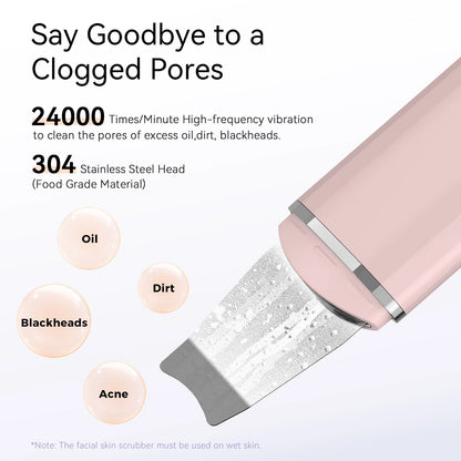 Ultrasonic Skin Scrubber Facial Pore Cleansing Spatula Microcurrent Facial Lifting Ultrasonic Peeling Beauty Skincare Tool