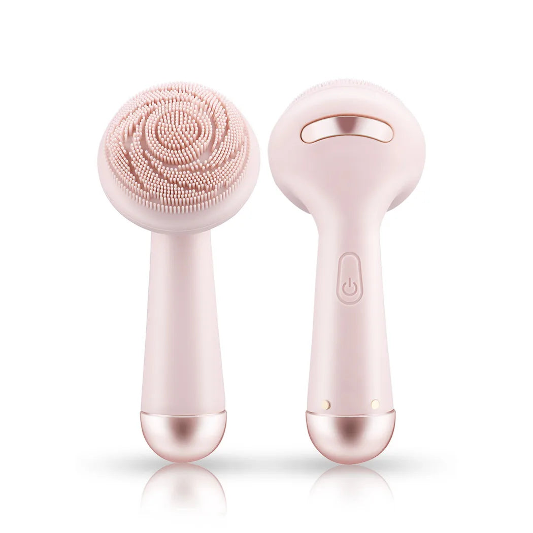 Electric Silicone Facial Brush Cleaner Vibration Roller Massage Pore Cleansing Instrument Waterproof Rechargeable Beauty Tool