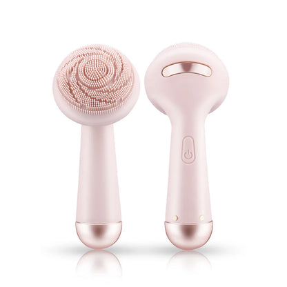 Electric Silicone Facial Brush Cleaner Vibration Roller Massage Pore Cleansing Instrument Waterproof Rechargeable Beauty Tool